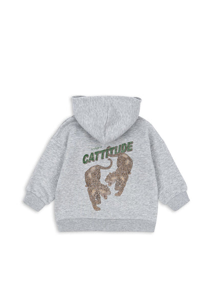 Konges Sløjd LOU SWEAT ZIP HOOD - grey melange Konges Sløjd