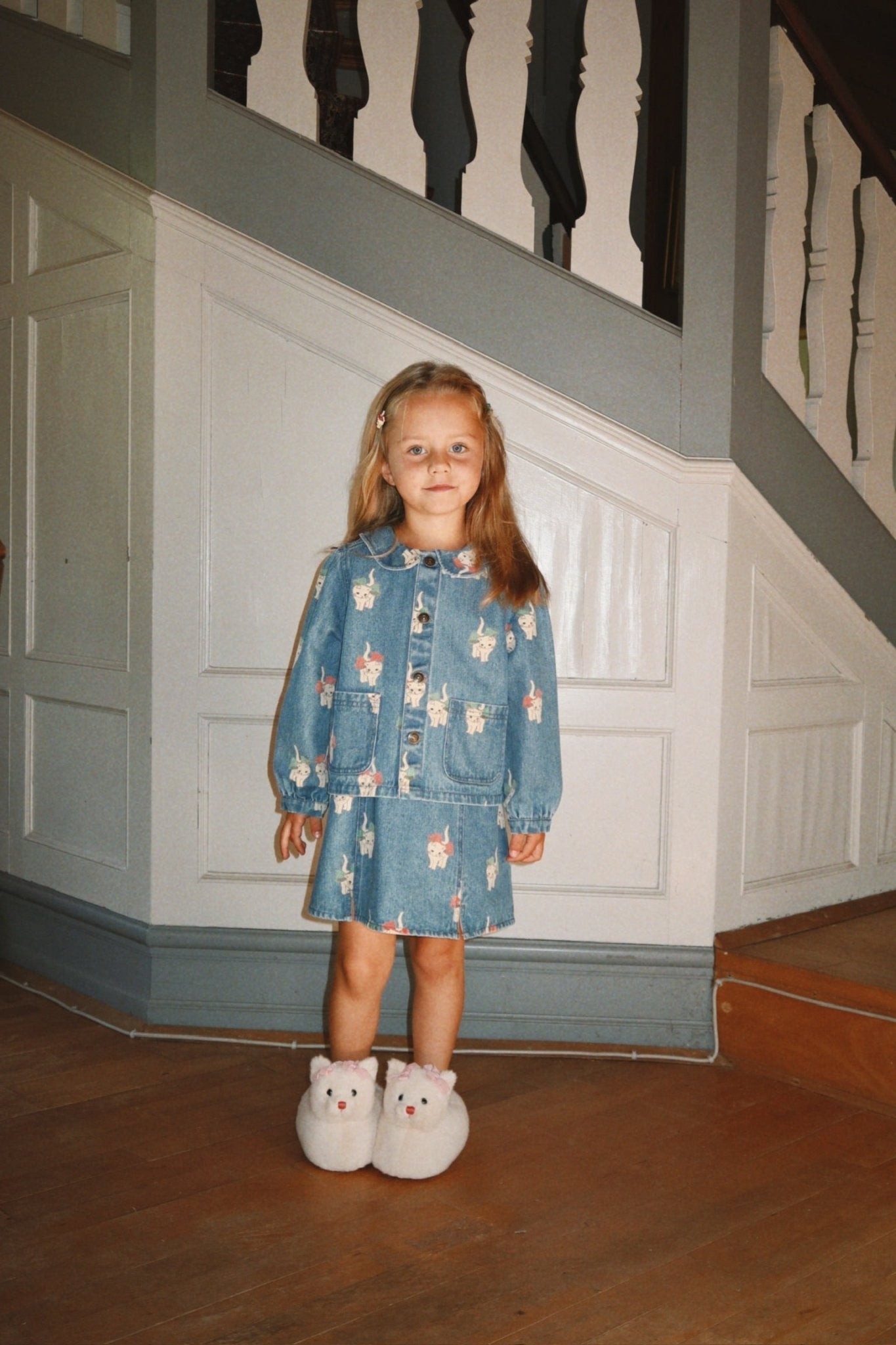 Konges Sløjd MAGOT DRESS - bow kitty denim Konges Sløjd Limited Collection