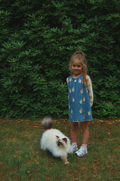 Konges Sløjd MAGOT DRESS - bow kitty denim Konges Sløjd Limited Collection