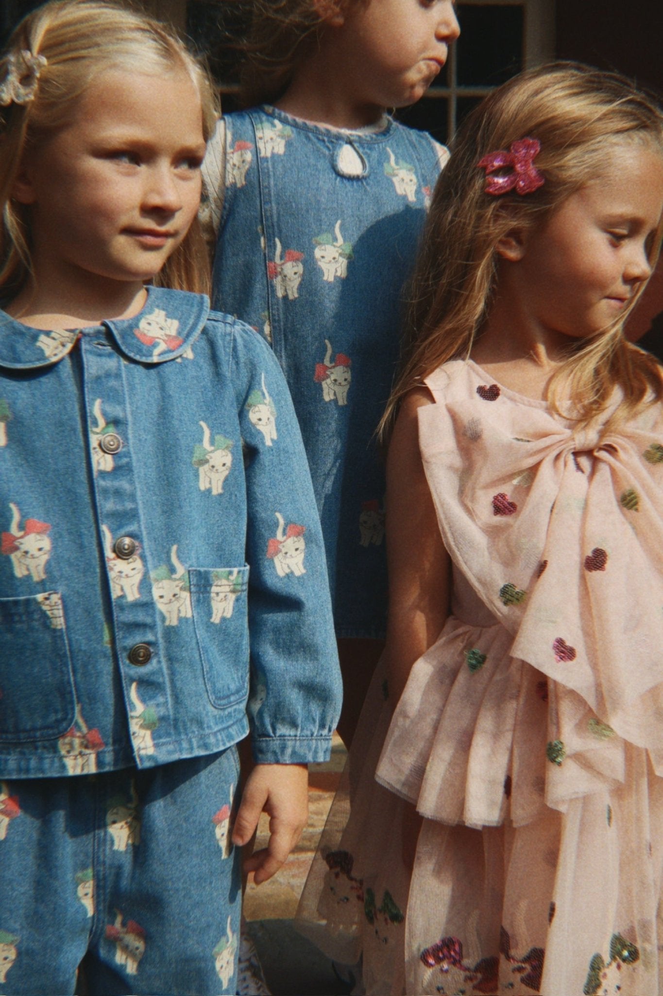 Konges Sløjd MAGOT DRESS - bow kitty denim Konges Sløjd Limited Collection