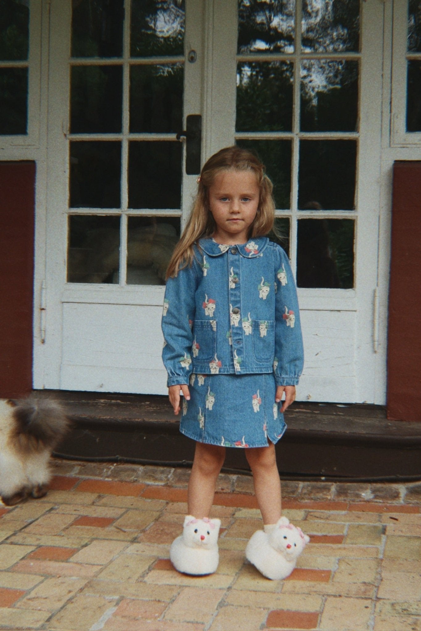 Konges Sløjd MAGOT DRESS - bow kitty denim Konges Sløjd Limited Collection