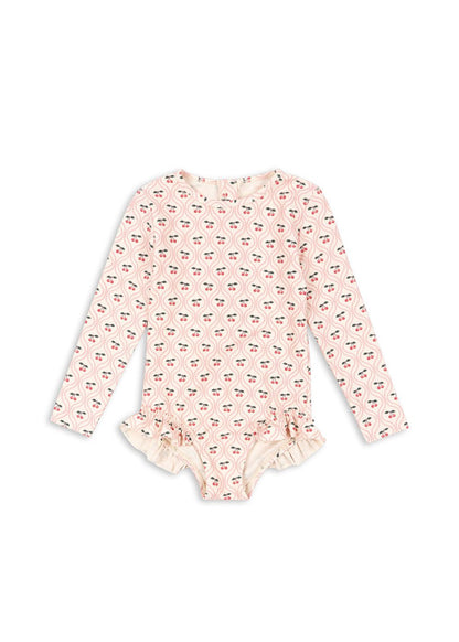 Konges Sløjd MERLE LS SWIMSUIT GRS - cherry pink motif Konges Sløjd
