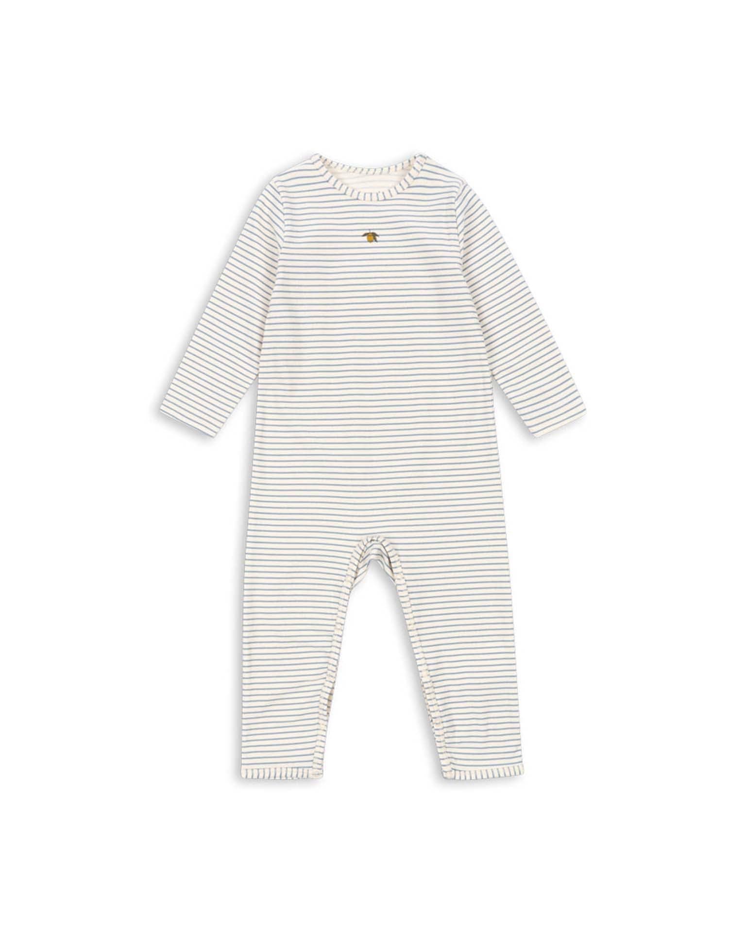 konges sløjd organic basic onesie in stripe bluie konges sløjd