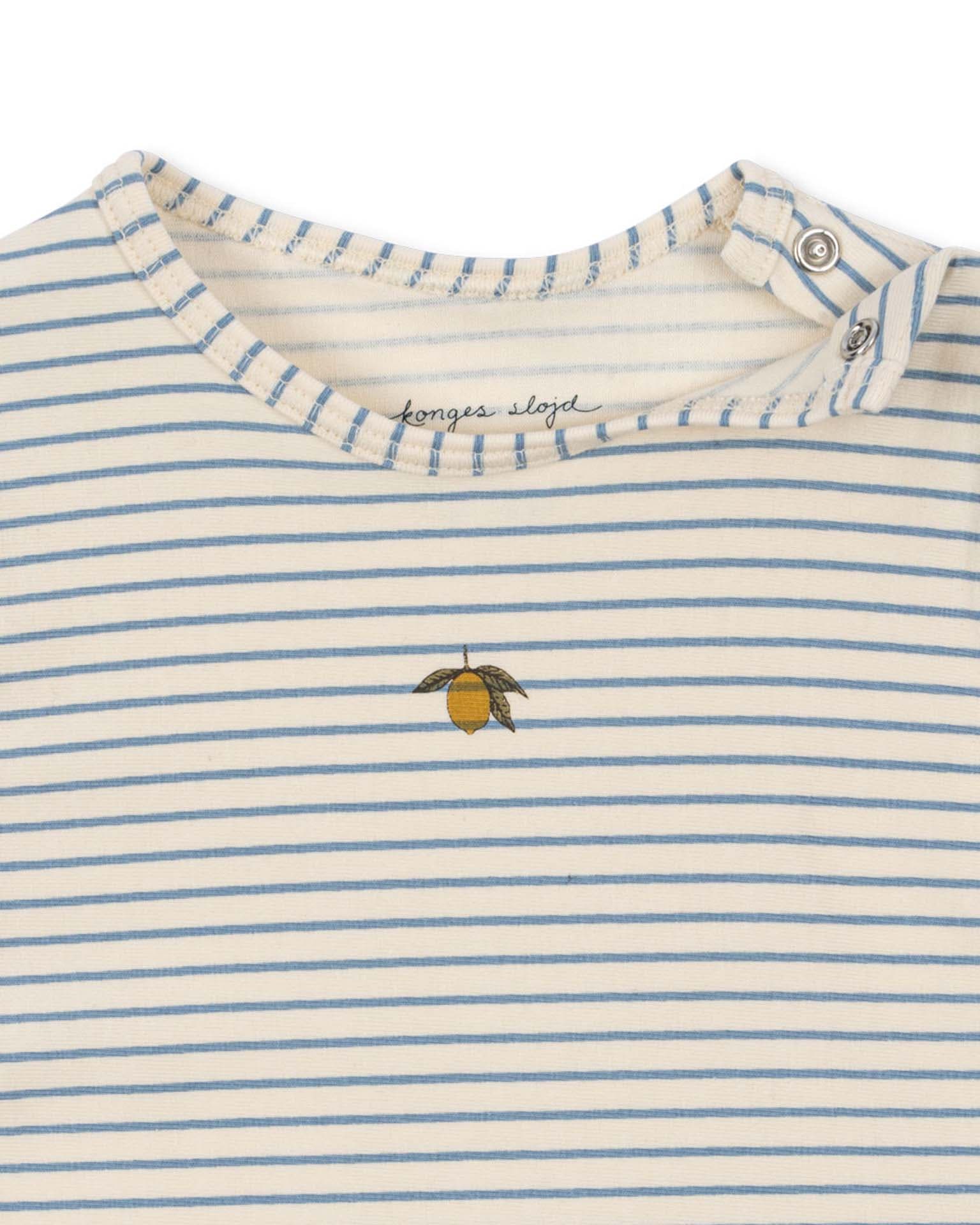 konges sløjd organic basic onesie in stripe bluie konges sløjd