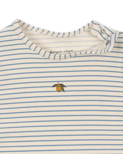 konges sløjd organic basic onesie in stripe bluie konges sløjd