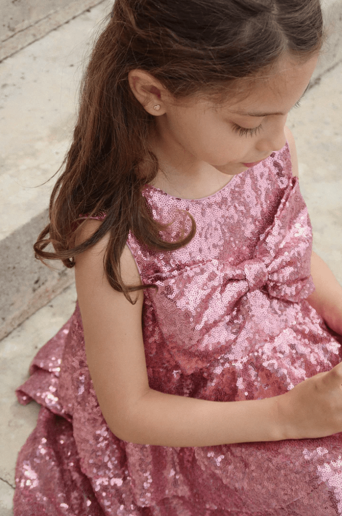 konges slojd sequin dress Lila Sequin Bow Dress-Konges Slojd FW25
