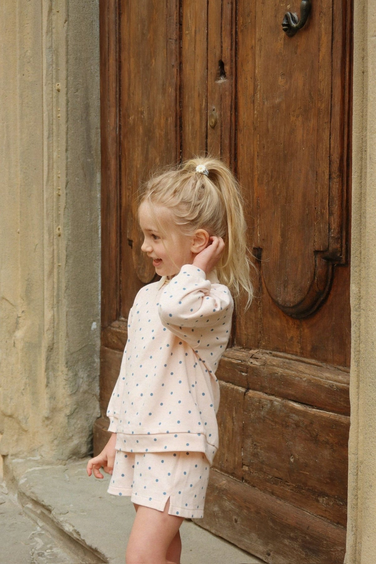 Konges Sløjd SPOTTY LONG SLEEVE POLO - rosewater dot Konges Sløjd New Collection