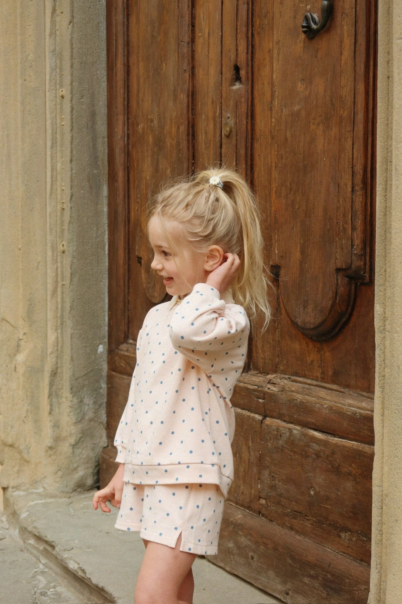 Konges Sløjd SPOTTY LONG SLEEVE POLO - rosewater dot Konges Sløjd New Collection