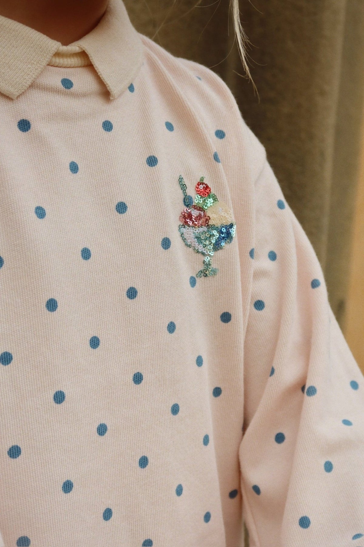 Konges Sløjd SPOTTY LONG SLEEVE POLO - rosewater dot Konges Sløjd New Collection