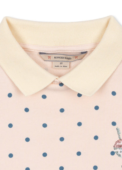 Konges Sløjd SPOTTY LONG SLEEVE POLO - rosewater dot Konges Sløjd New Collection