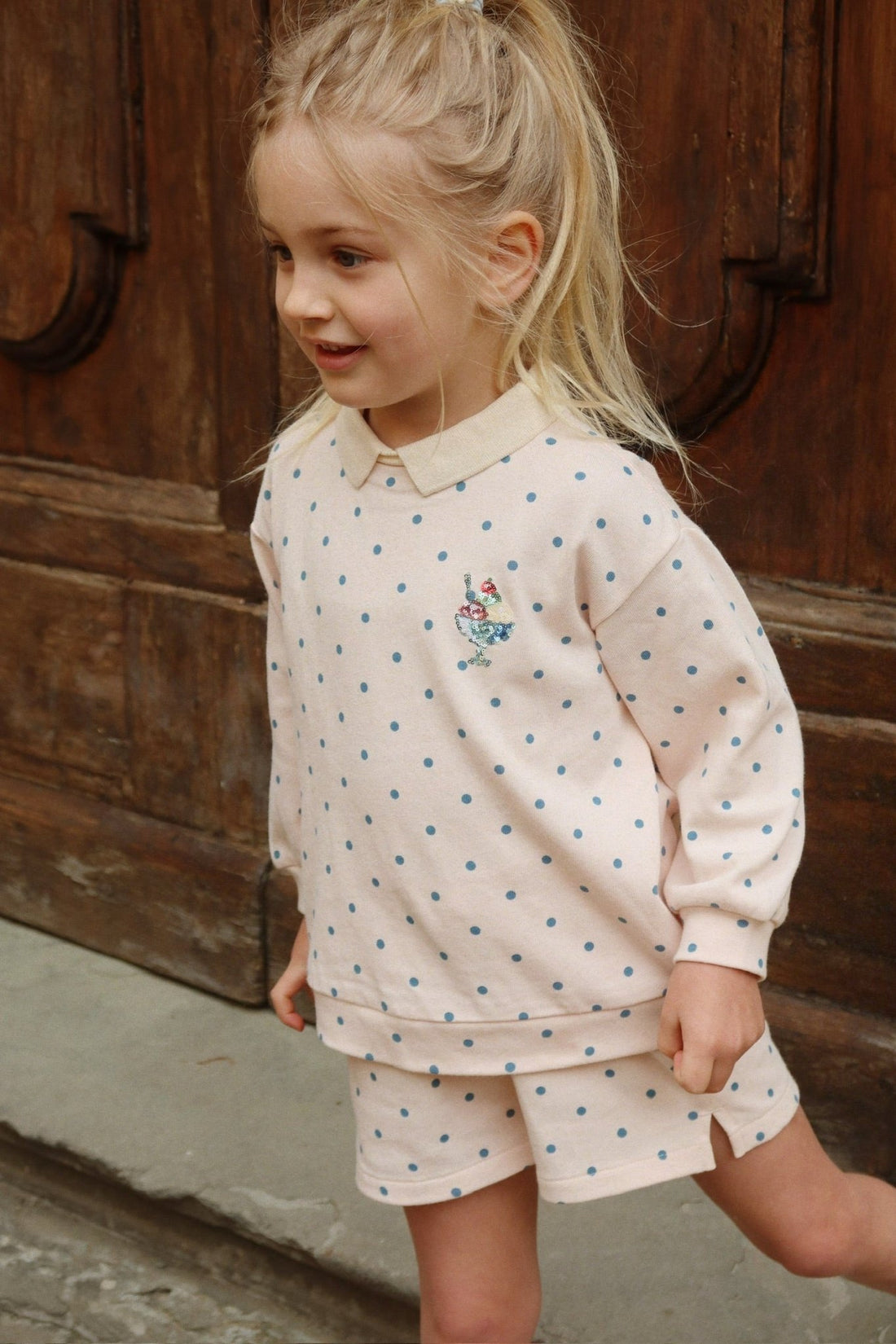 Konges Sløjd SPOTTY SWEAT SHORTS - rosewater dot Konges Sløjd New Collection