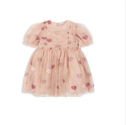 Konges Sløjd Tullie Dress in Heart Rose Glitter Konges Sløjd