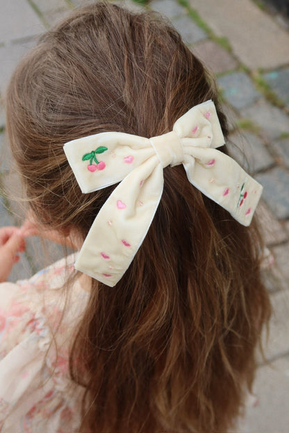 Konges Sløjd VELVET BOW PEARLY HAIR CLIP - pearled ivory Konges Sløjd