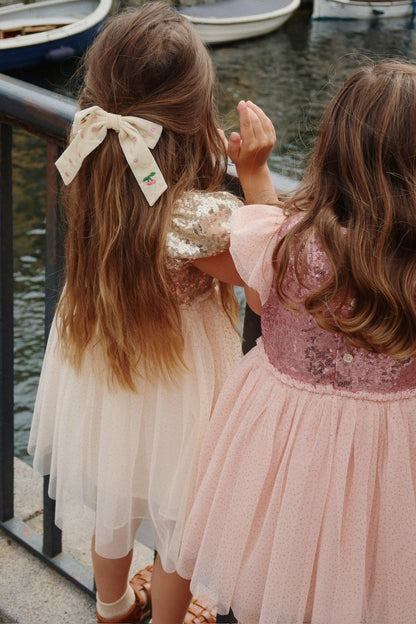 Konges Sløjd VELVET BOW PEARLY HAIR CLIP - pearled ivory Konges Sløjd