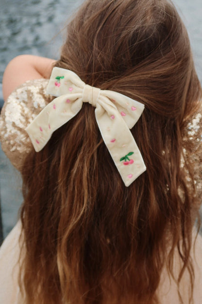 Konges Sløjd VELVET BOW PEARLY HAIR CLIP - pearled ivory Konges Sløjd