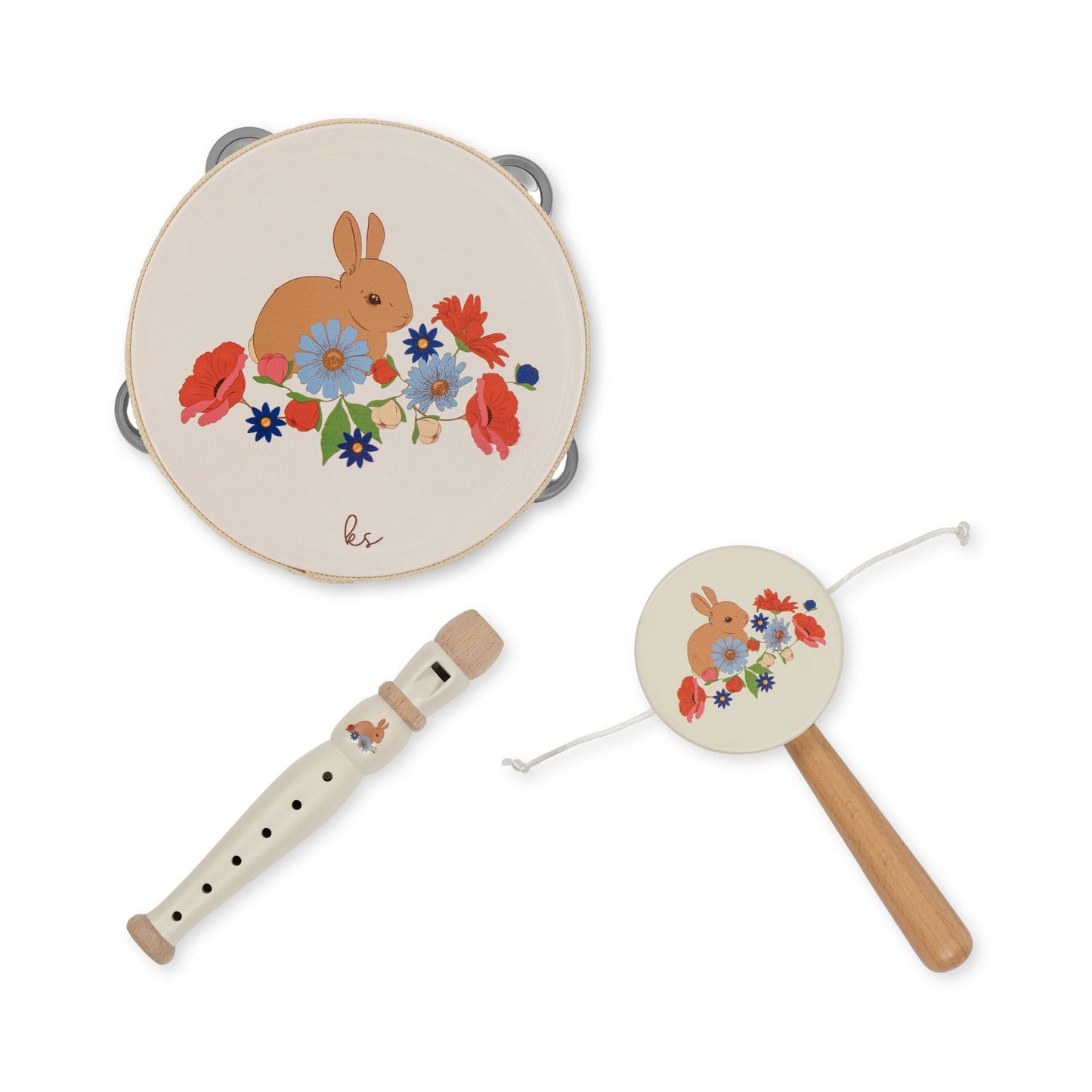 Konges Sløjd Wooden Music Set Bunny FSC - Bunny Tokki Konges Sløjd - enjoykidsus