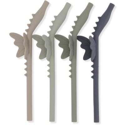 Konges Sløjd4 PACK SILICONE STRAWS DRAGON Konges Sløjd