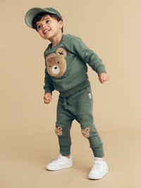 LIGHT SPRUCE FURRY HUXBEAR DROP CROTCH PANT Huxbaby - enjoykidsus