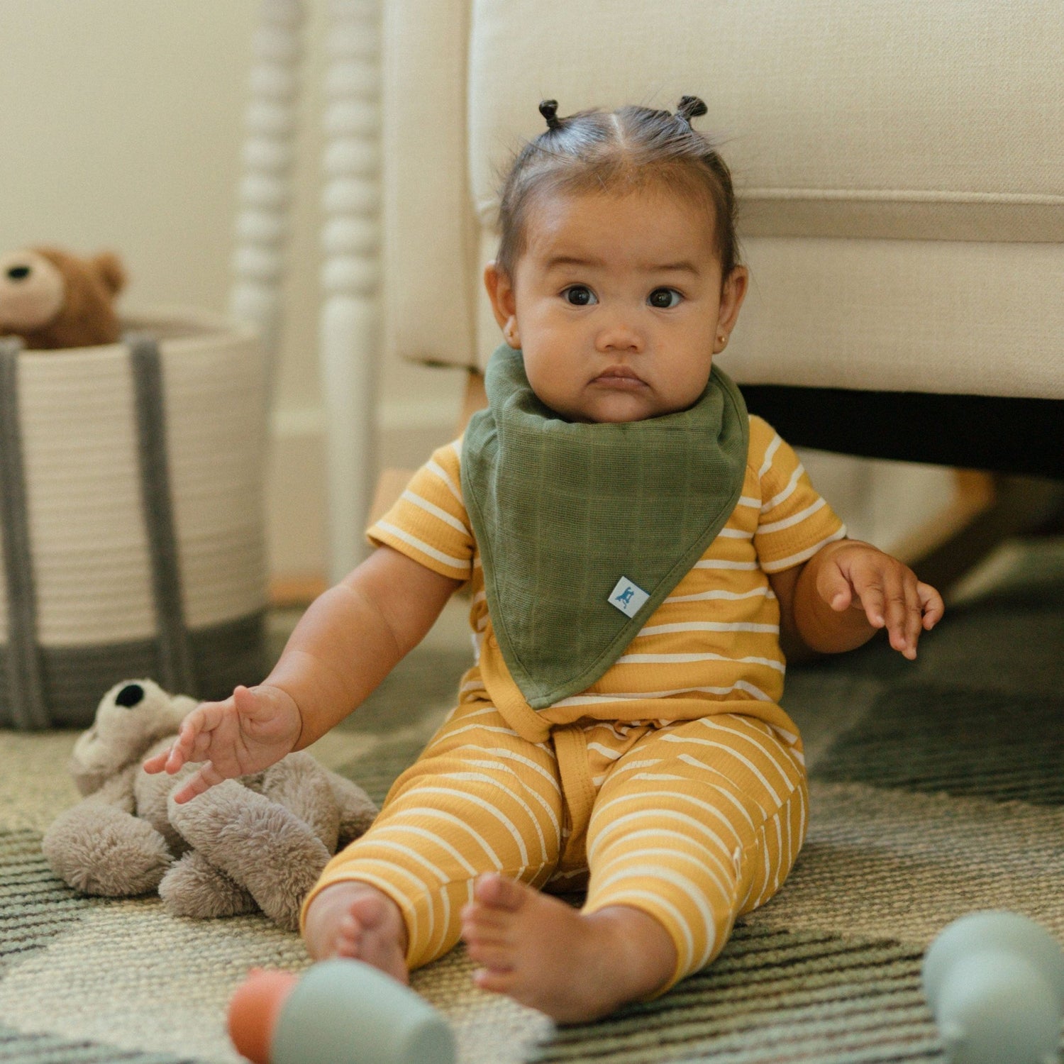 Little Unicorn Cotton Muslin + Fleece Bandana Bib 4 Pack - Pressed Petals Little Unicorn