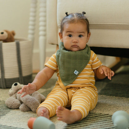 Little Unicorn Cotton Muslin + Fleece Bandana Bib 4 Pack - Pressed Petals Little Unicorn