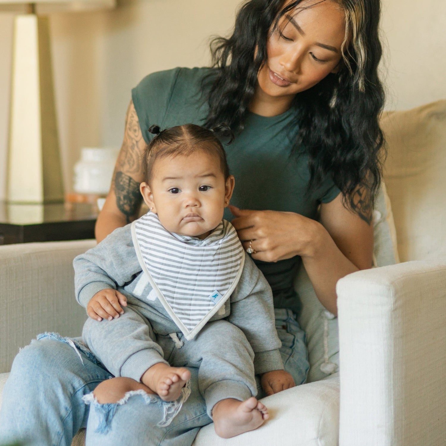 Little Unicorn Cotton Muslin + Fleece Bandana Bib 4 Pack - Pressed Petals Little Unicorn