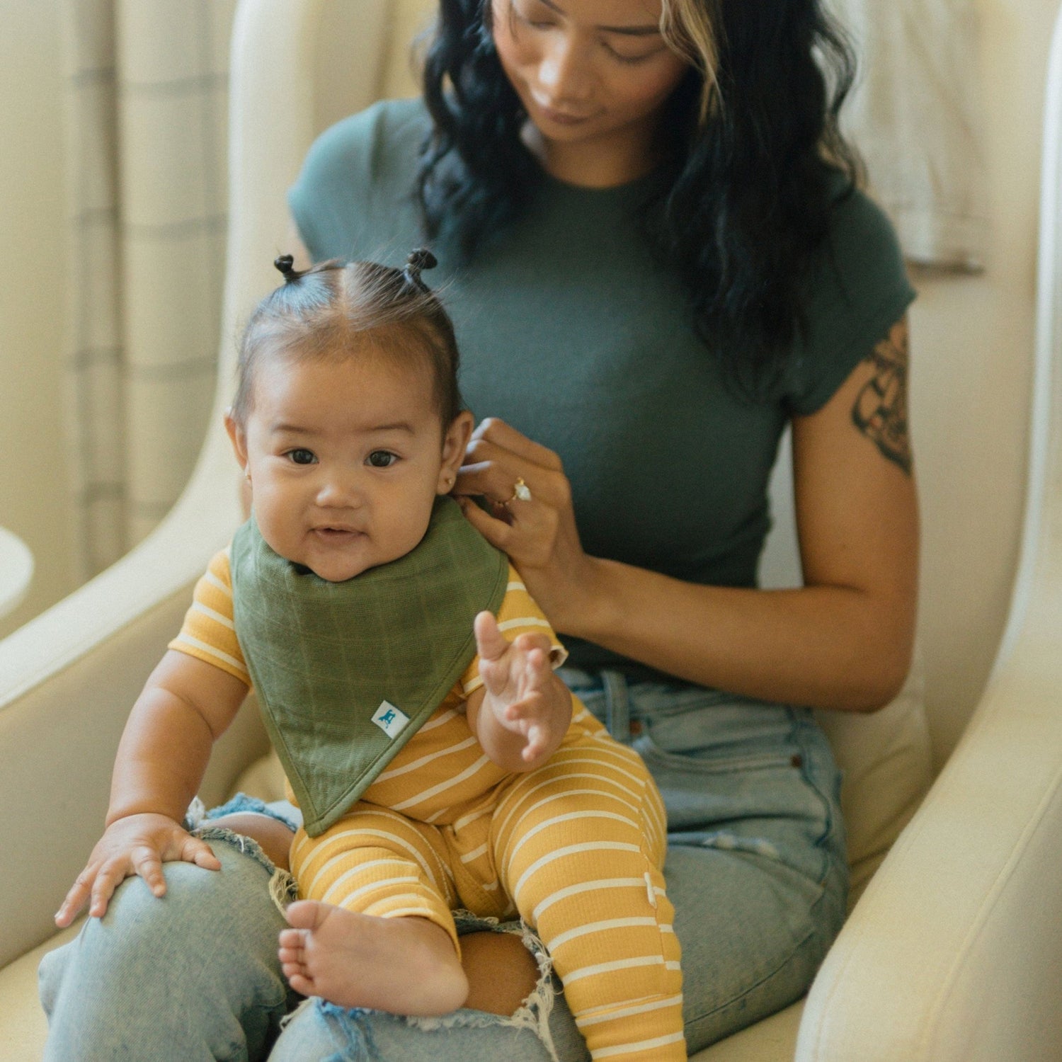 Little Unicorn Cotton Muslin + Fleece Bandana Bib 4 Pack - Pressed Petals Little Unicorn