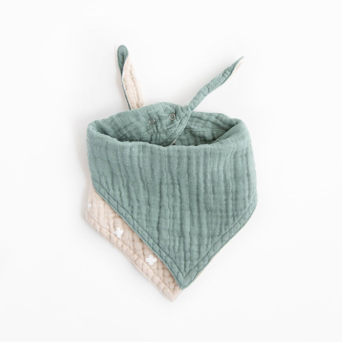 Little Unicorn Cotton Muslin Reversible Bandana Bib | Taupe Cross Little Unicorn