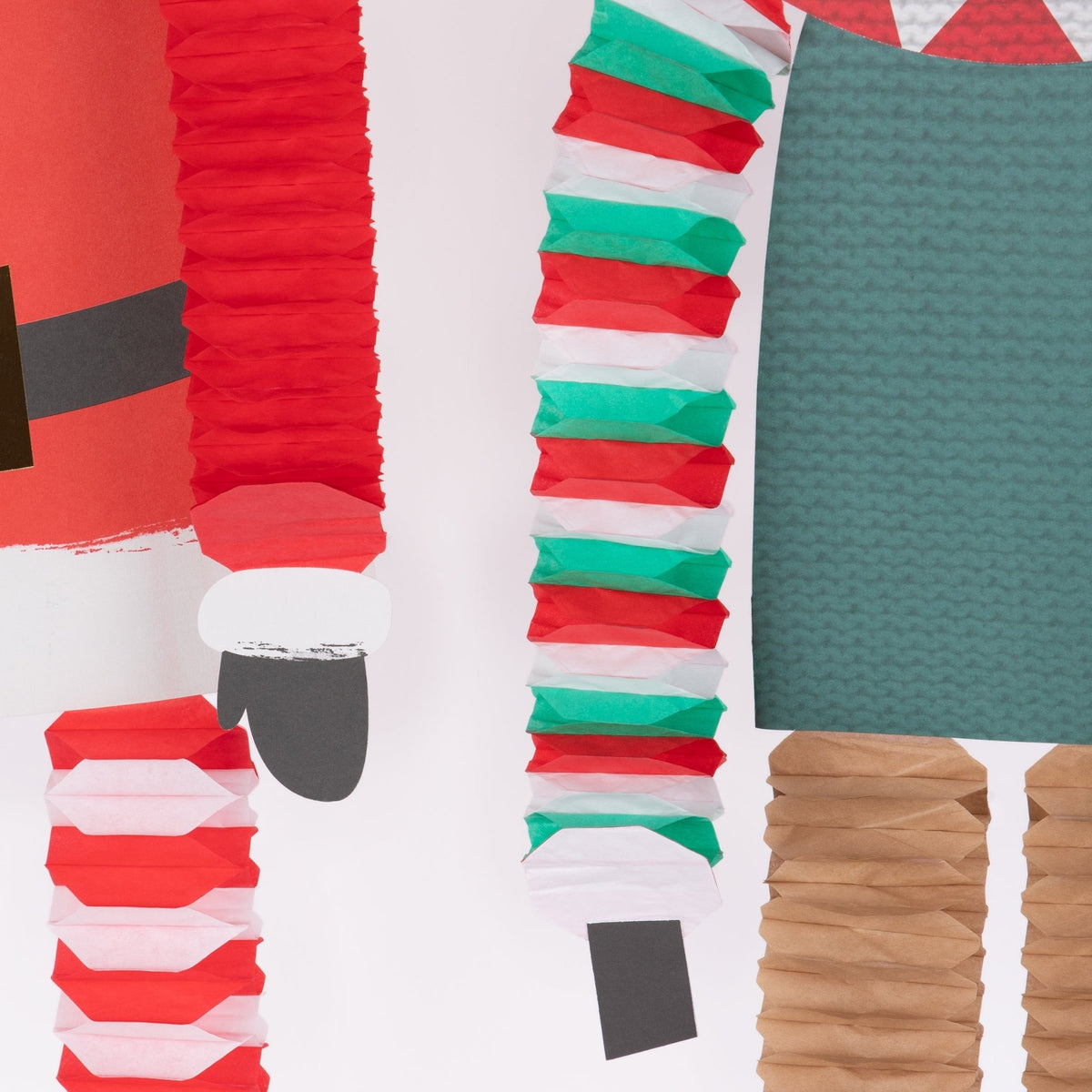 Long Legged Santa &amp; Reindeer Decorations (x 4) Meri Meri