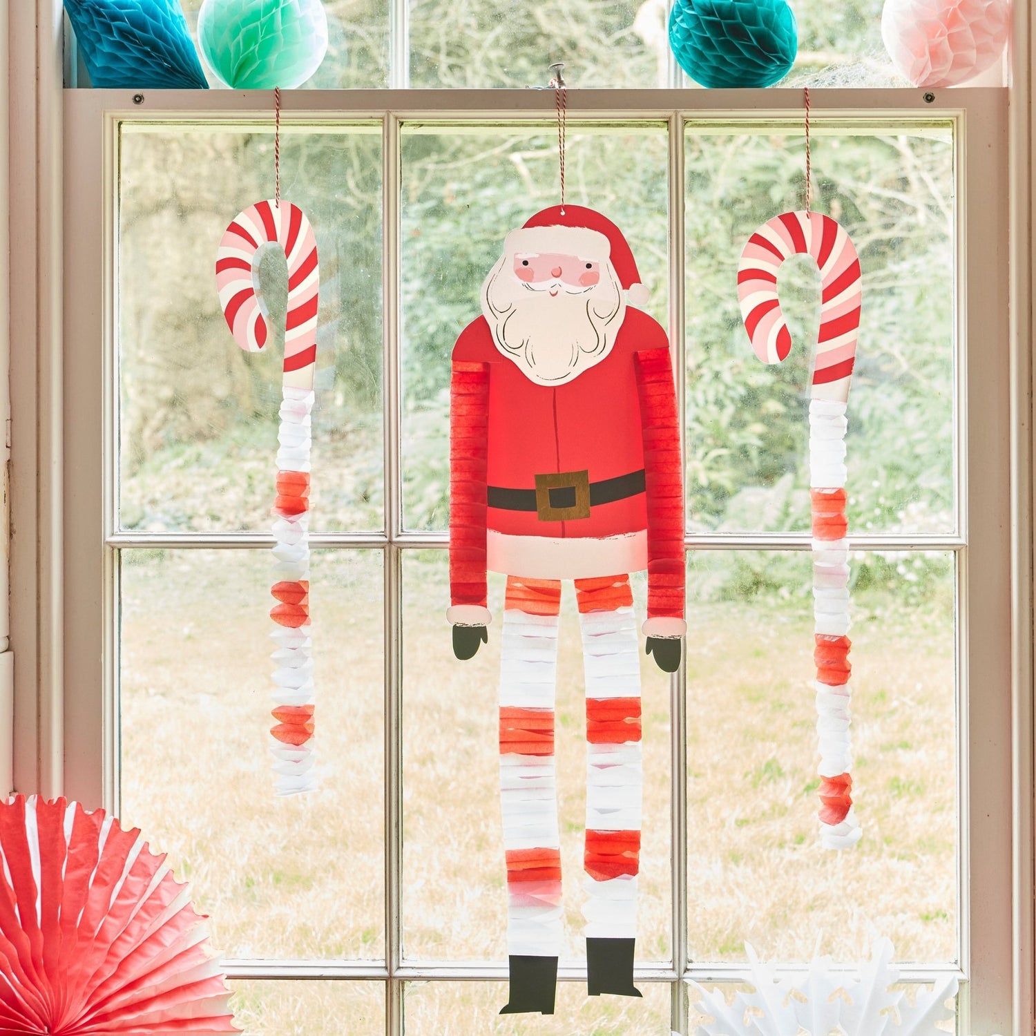 Long Legged Santa &amp; Reindeer Decorations (x 4) Meri Meri