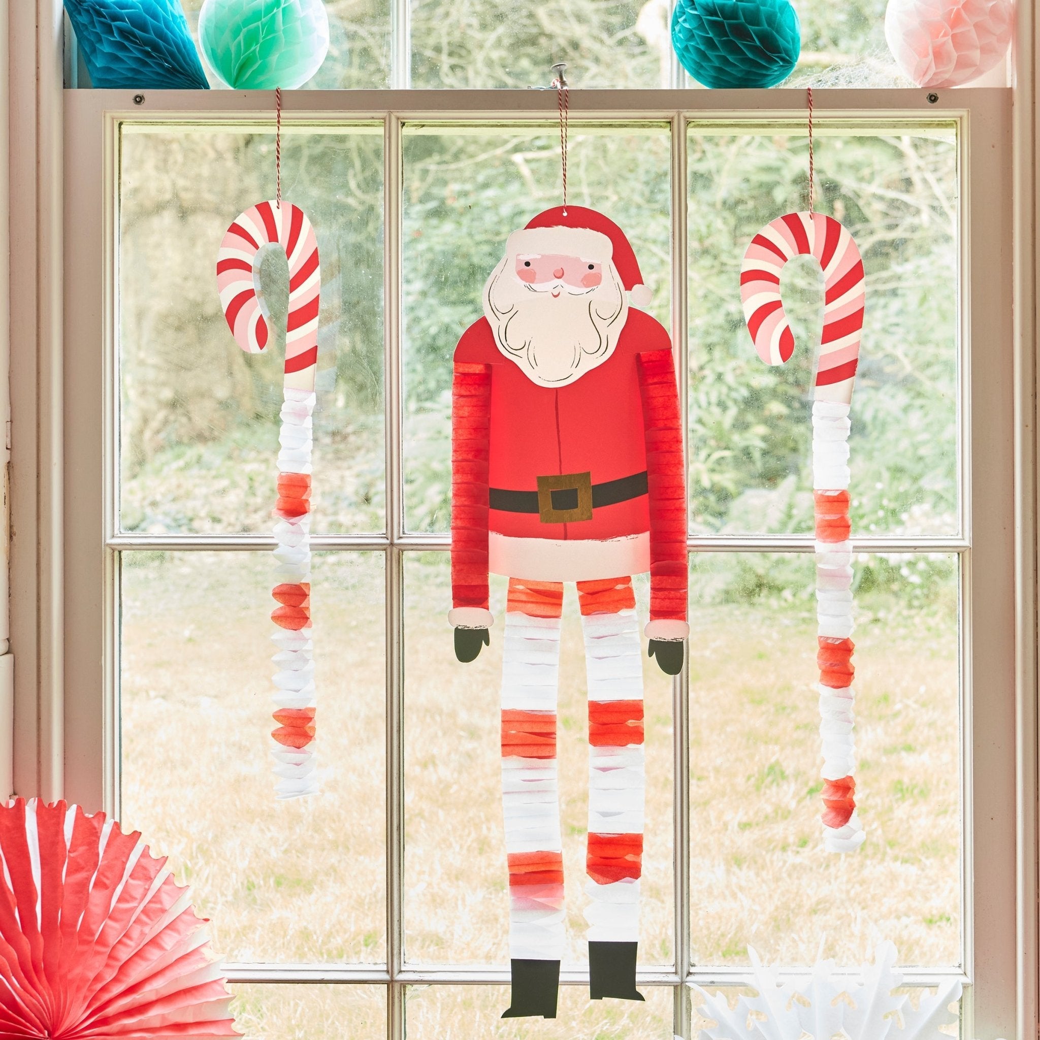 Long Legged Santa &amp; Reindeer Decorations (x 4) Meri Meri