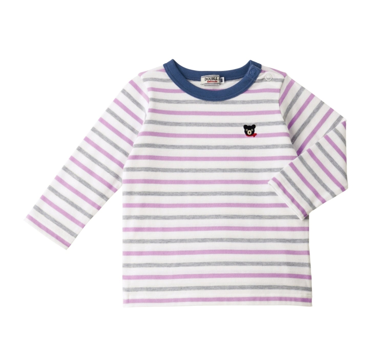 Long - Sleeve T-Shirt - stripe purple 61 - 5205 - 825 Mikihouse - enjoykidsus