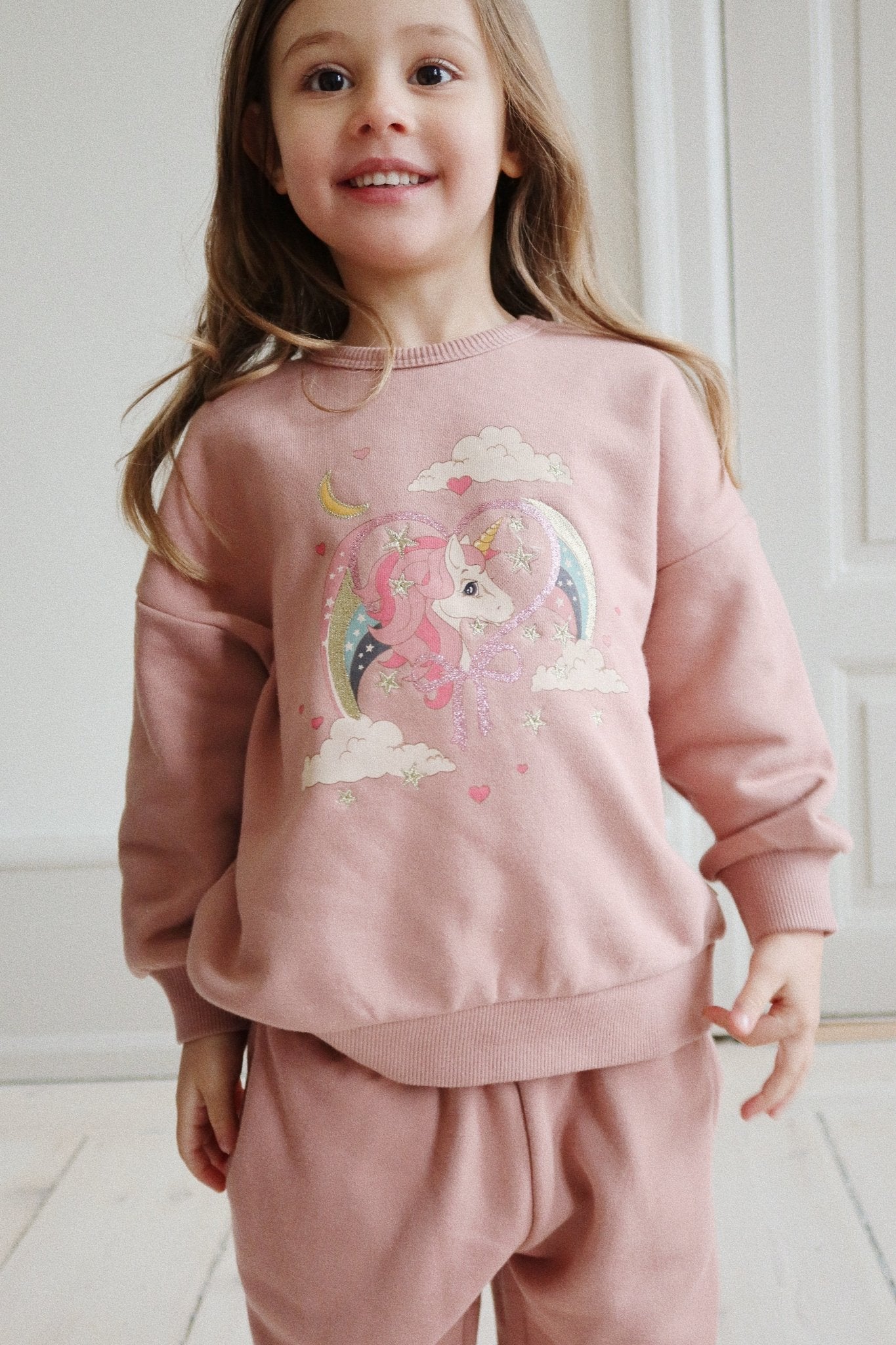 LOU GLITTER SWEAT SHIRT OCS - MAHOGANY ROSE Konges Sløjd - enjoykidsus