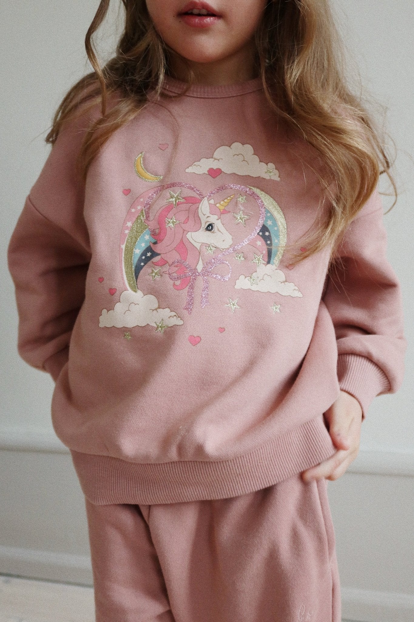 LOU GLITTER SWEAT SHIRT OCS - MAHOGANY ROSE Konges Sløjd - enjoykidsus