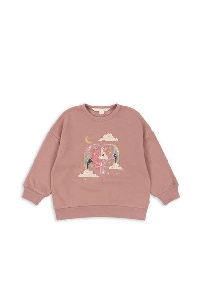 LOU GLITTER SWEAT SHIRT OCS - MAHOGANY ROSE Konges Sløjd - enjoykidsus