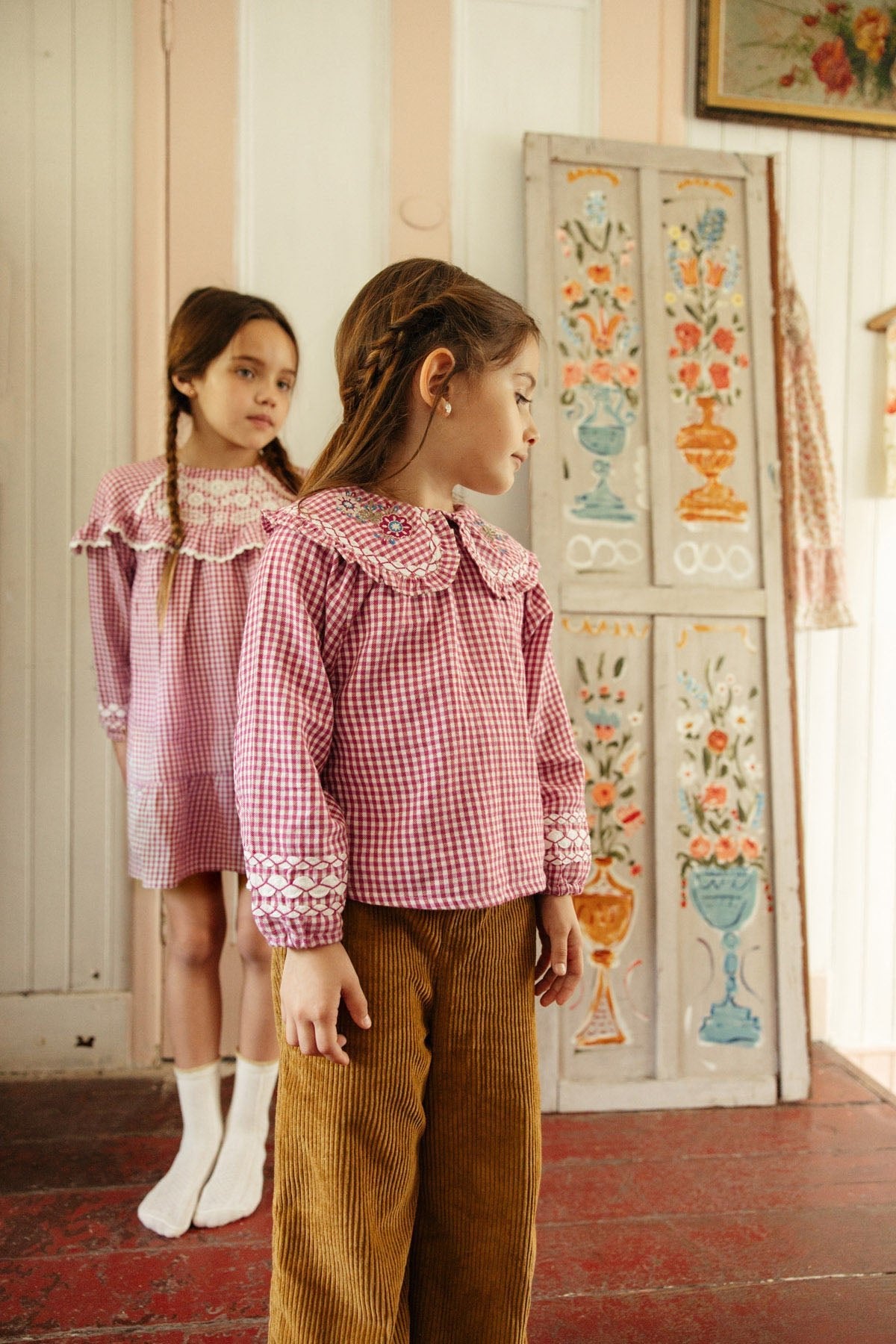 Louise Misha Blouse Clea – Raspberry Checks Louise Misha