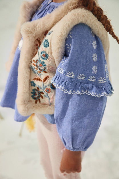 Louise Misha Librana Reversible Vest – Cream Louise Misha