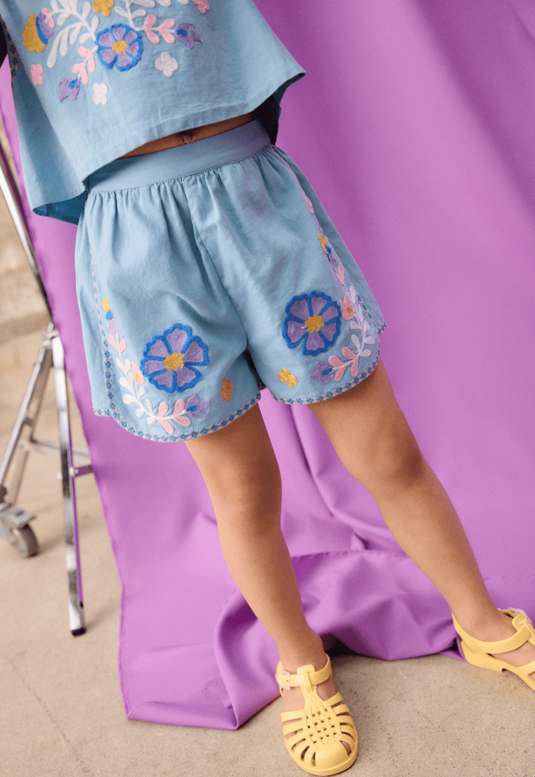 Louise Misha Maïwen Shorts in Stone Blue Louise Misha