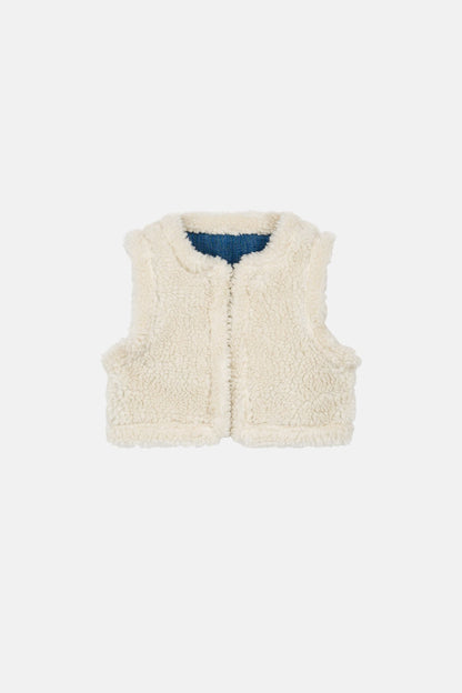 Louise Misha Reversible Vest Librana - Stone Blue Cream Louise Misha