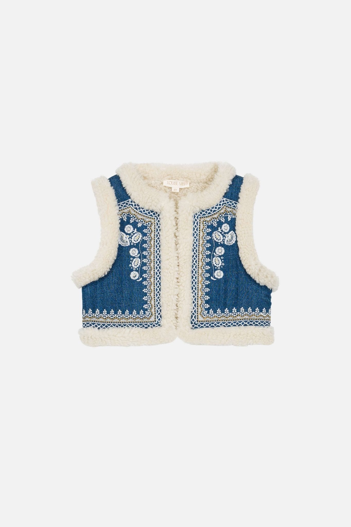 Louise Misha Reversible Vest Librana - Stone Blue Cream Louise Misha