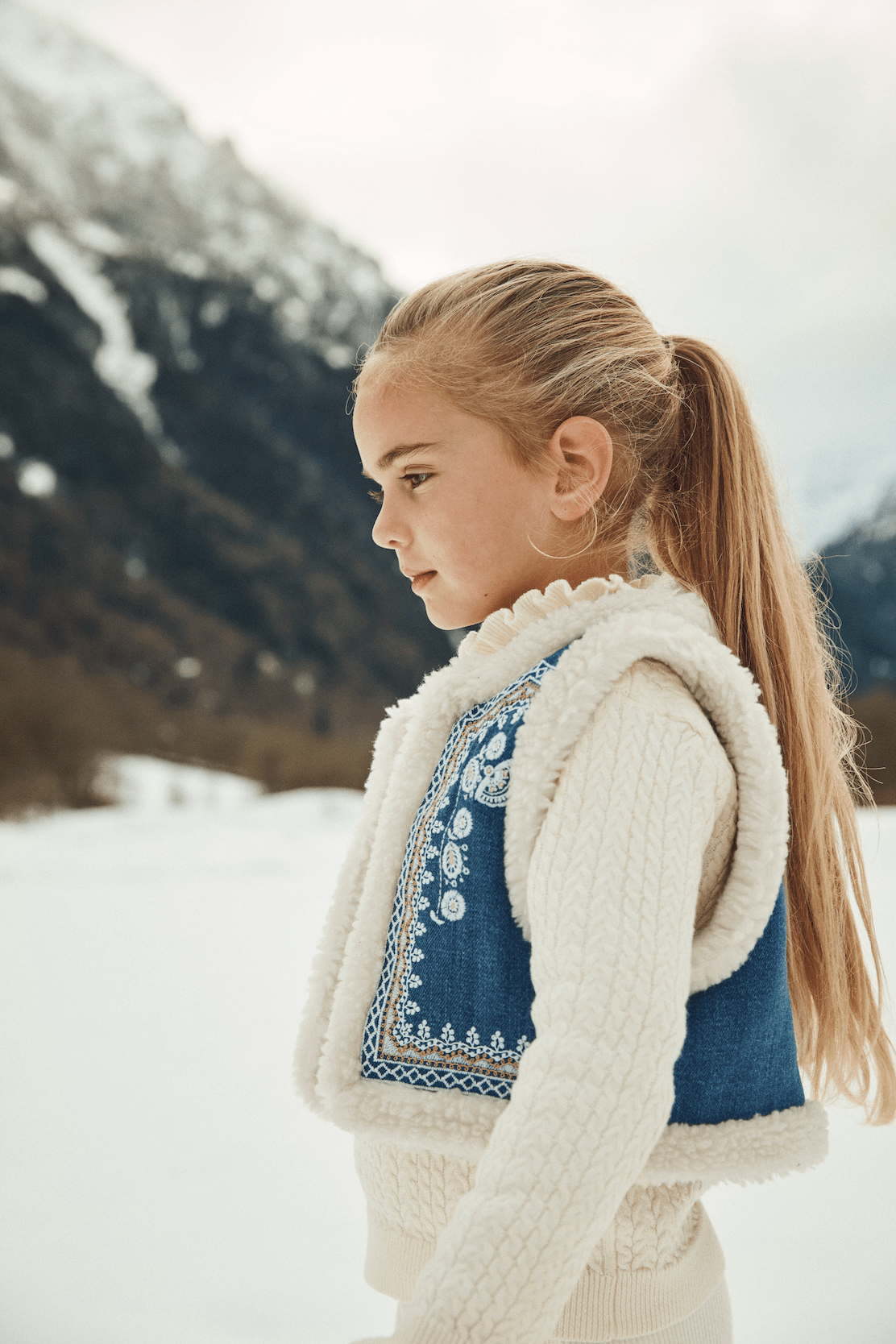 Louise Misha Reversible Vest Librana - Stone Blue Cream Louise Misha