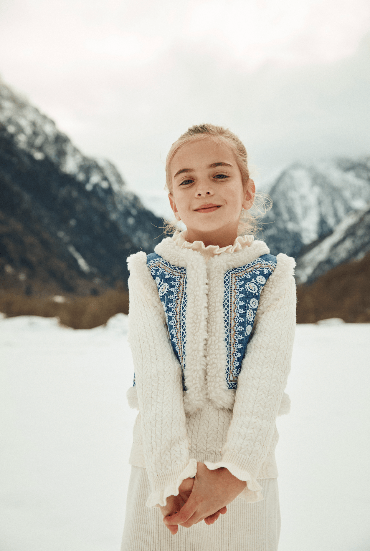 Louise Misha Reversible Vest Librana - Stone Blue Cream Louise Misha