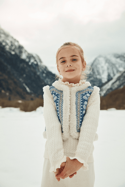 Louise Misha Reversible Vest Librana - Stone Blue Cream Louise Misha