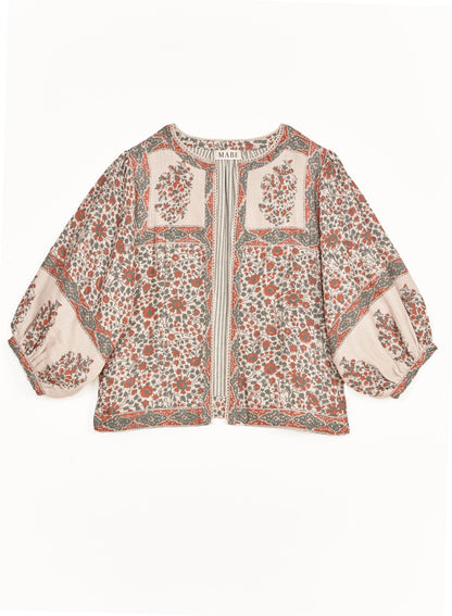 M.A.B.E Della Jacket – Rust/Khaki | Floral Cotton Quilted Jacket M.A.B.E Apparel