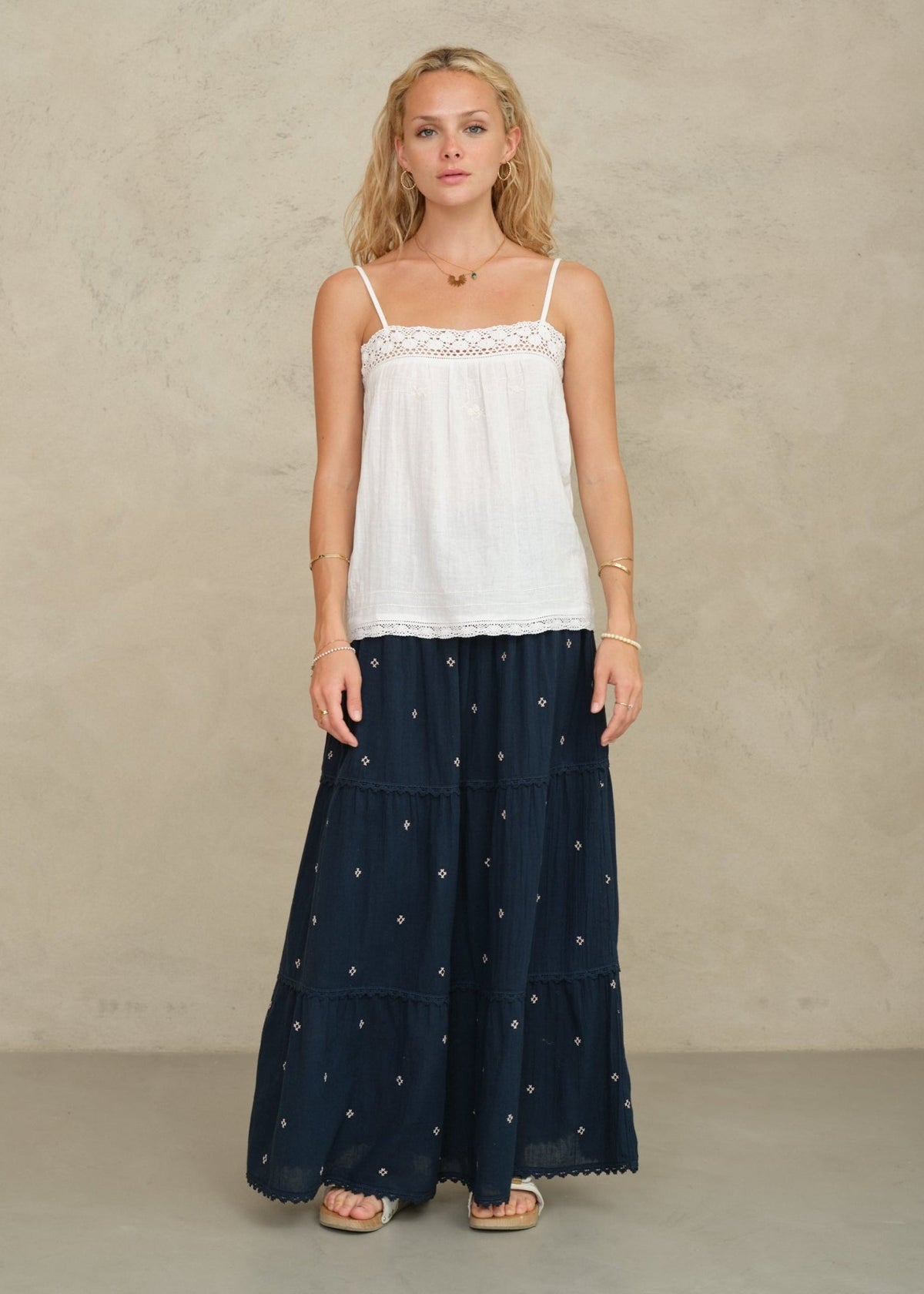 M.A.B.E Lucca Maxi Skirt - Indigo M.A.B.E Apparel
