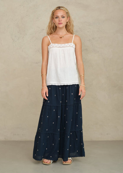 M.A.B.E Lucca Maxi Skirt - Indigo M.A.B.E Apparel