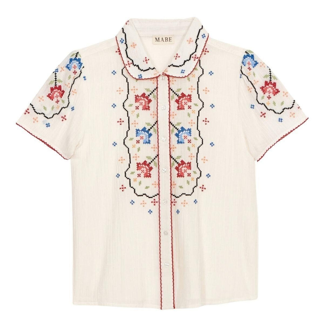 M.A.B.E Ruby Embroidered Blouse – Ecru Multi M.A.B.E Apparel