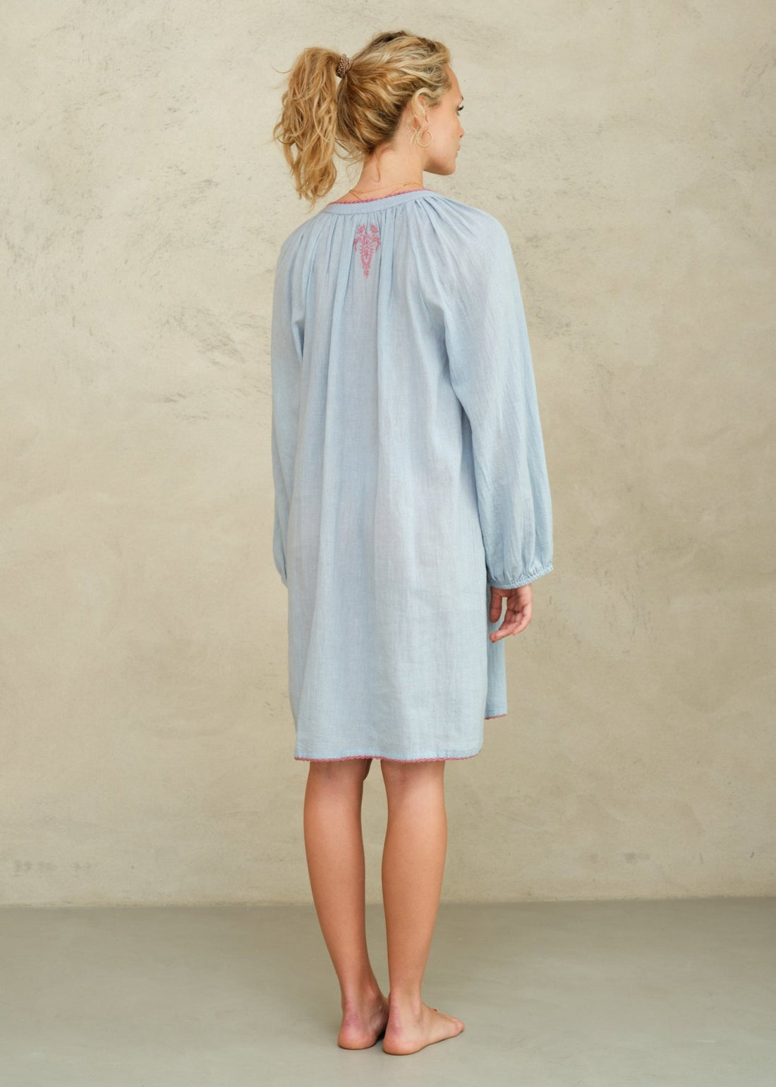 M.A.B.E Talia Kaftan - Lt Blue/Rose M.A.B.E Apparel