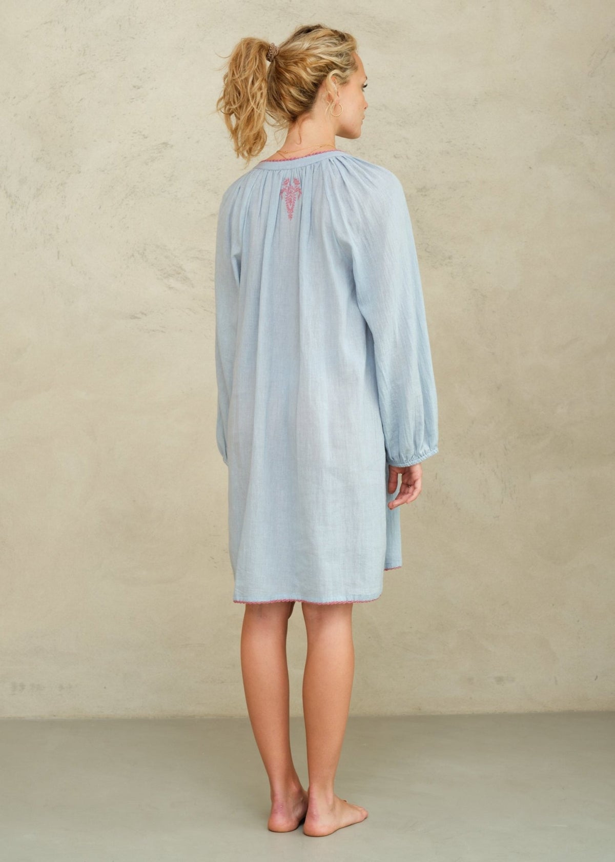 M.A.B.E Talia Kaftan - Lt Blue/Rose M.A.B.E Apparel