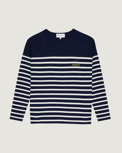 Maison Labiche &quot;Amour&quot; montpar sailor shirt MIDNIGHT BLUE IVORY Maison Labiche