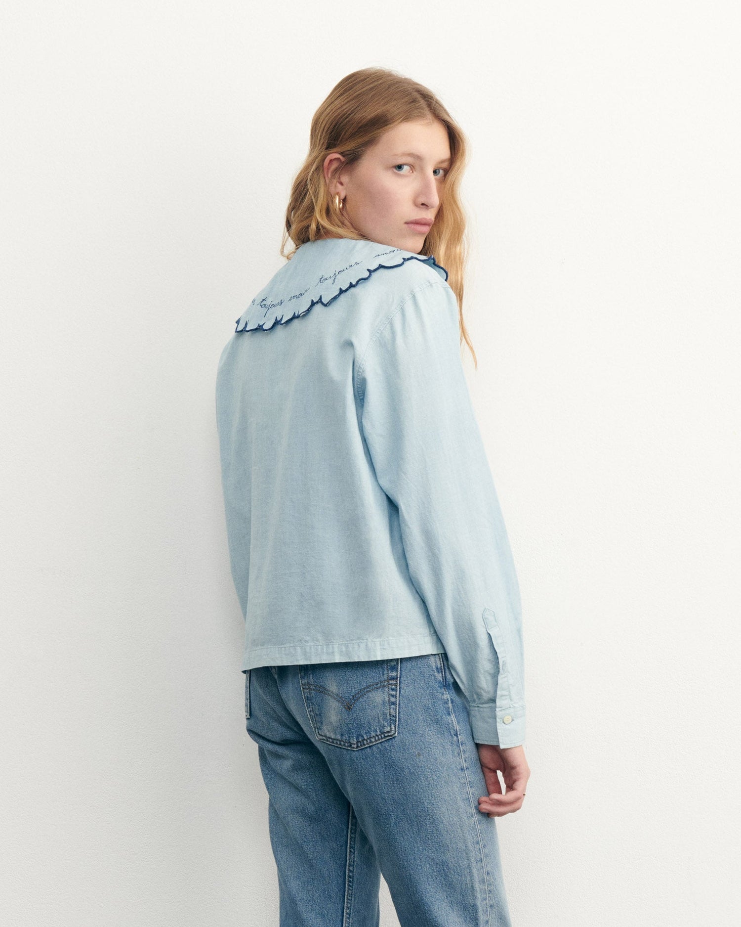 Maison Labiche &quot;Amour Toujours&quot; sourdière shirt DENIM BLEACHED Maison Labiche